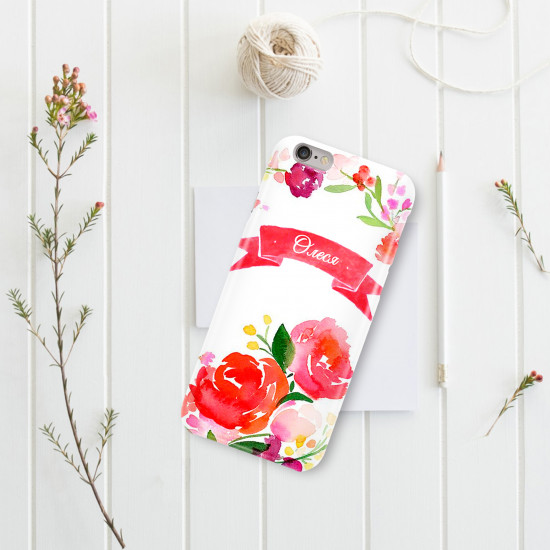 Подарки Чехол на iPhone персонализированный Цветы
