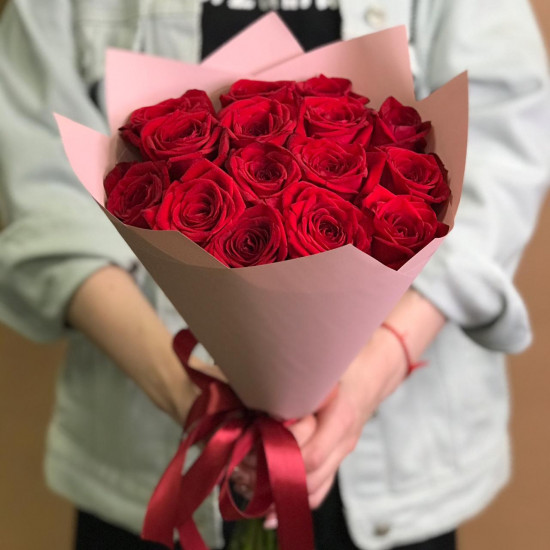Розы Букет из 15 красных роз (50 см)