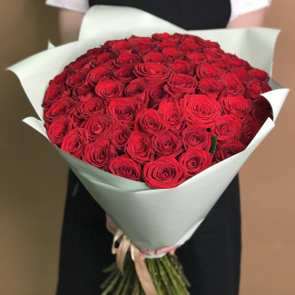 Букет из 75 красных роз (60 см)