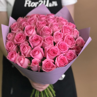 41 розовая роза 40 см