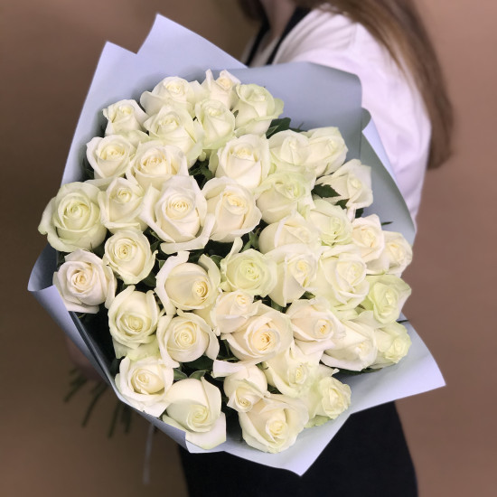 Розы Букет из 41 белой розы (60  см)
