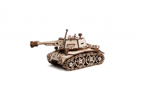 Модели для сборки Конструктор 3D деревянный подвижный Lemmo танк "Кадет"