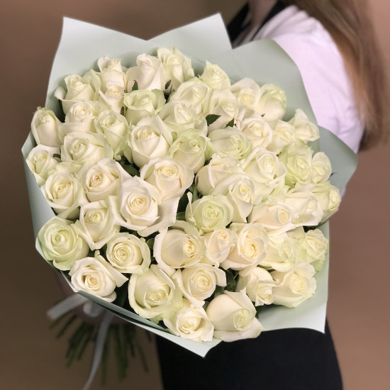 Розы Букет из 51 белой розы (60 см)