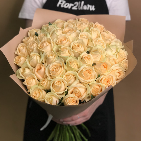 Розы Букет из 51 кремовой розы (60 см)