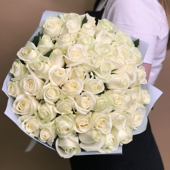 Розы Букет из 51 белой розы (50 см)