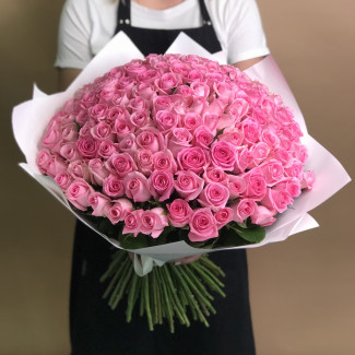 151 розовая роза (70 см)