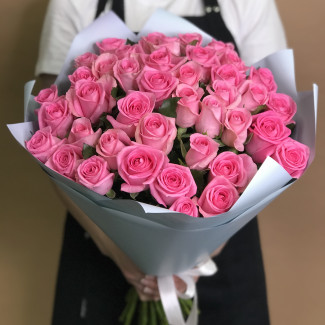 41 розовая роза (70 см)