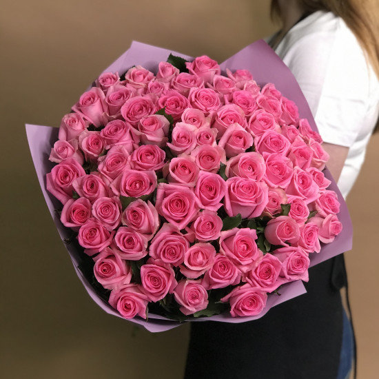 Розы Букет из 61 розовой розы (60 см)
