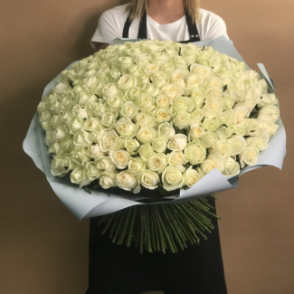 Букет из 201 белой розы (70 см)