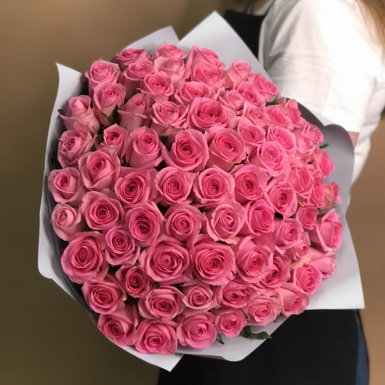 Розы Букет из 71 розовой розы (50 см)