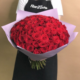 Букет из 71 красной розы (40 см)