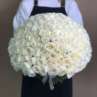 Букет из 201 белой розы (50 см)