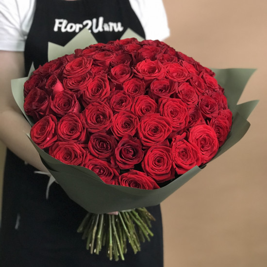 Розы Букет из 75 красных роз (40 см)