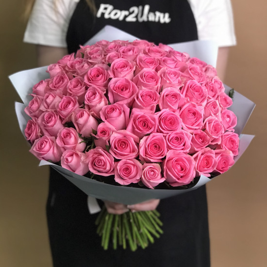 Розы Букет из 61 розовой розы (40 см)