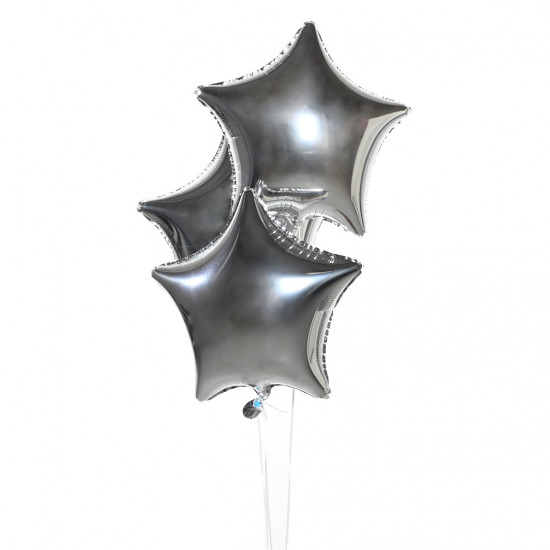 Воздушные шары Воздушные шары Звезды (серебро) 3 шт.