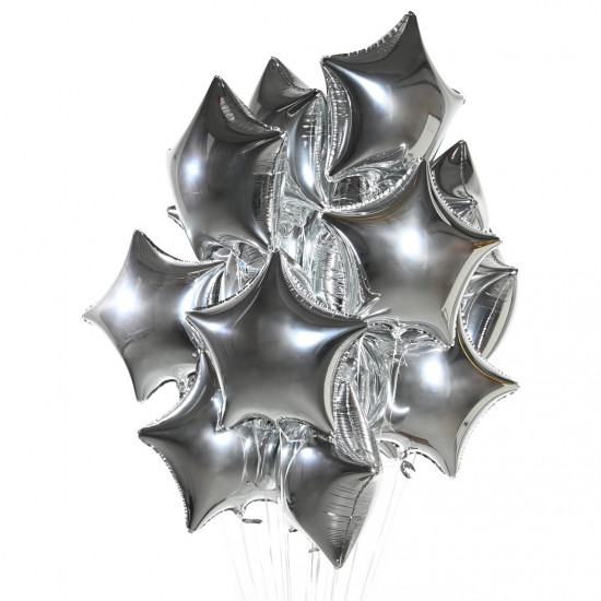 Воздушные шары Воздушные шары Звезды (серебро) 25 шт.