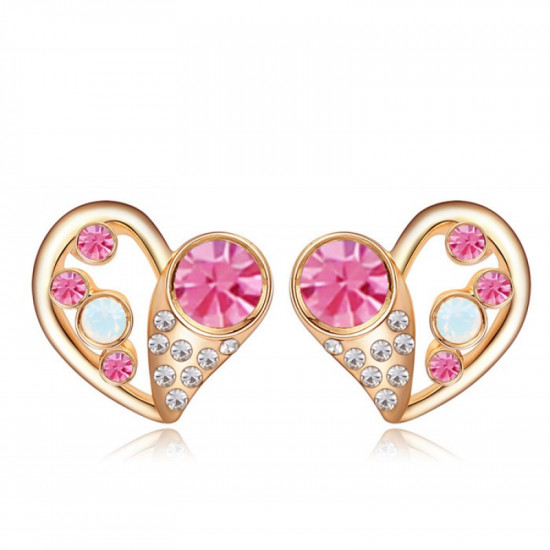 Украшения Серьги «Влюбленность» с розовыми кристаллами