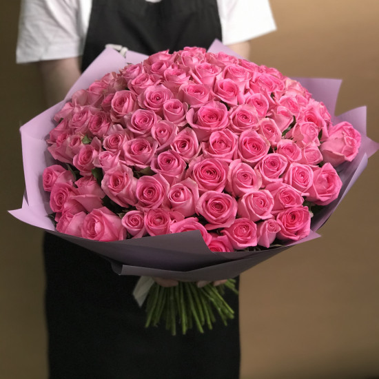 Розы Букет из 101 розовой розы (50 см)