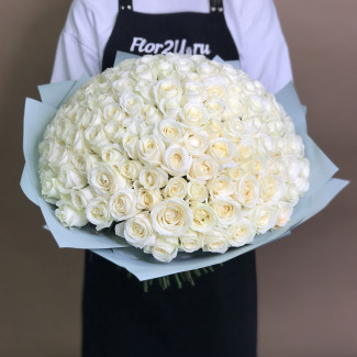 Букет из 151 белой розы (40 см)