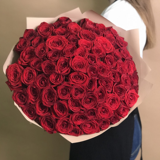 Розы Букет из 71 красной розы (70 см)