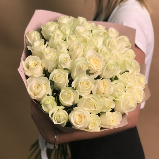 Розы Букет из 45 белых роз (60 см)