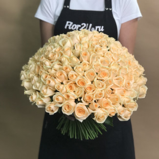 Розы Букет из 201 кремовой розы (40 см)