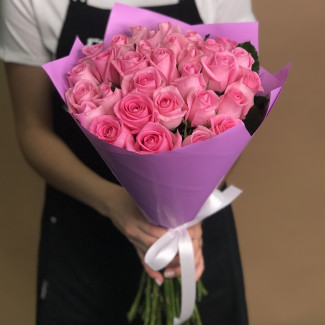 Букет из 31 розовой розы 60 см