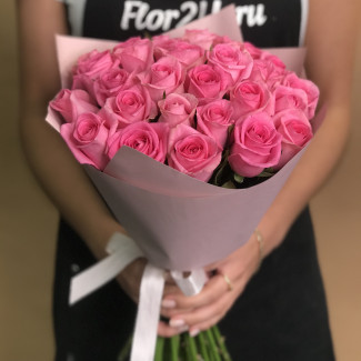 31 розовая роза 40 см