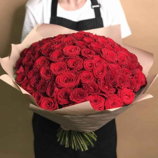 Букеты из роз Букет из 101 розы (50 см)