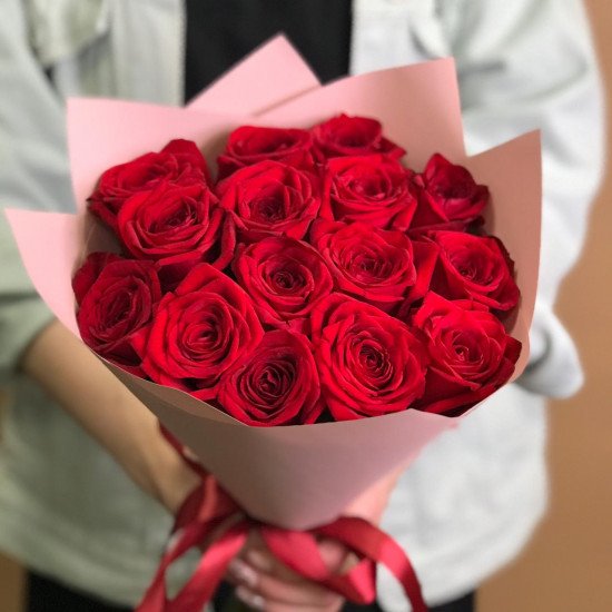 Розы Букет из 15 красных роз (50 см)