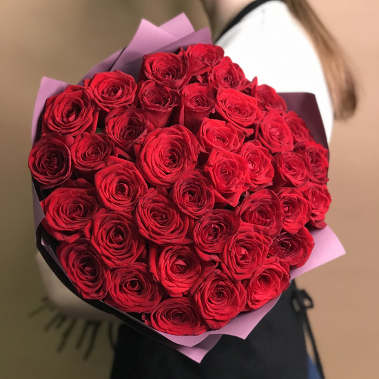Розы Букет из 35 красных роз (60 см)