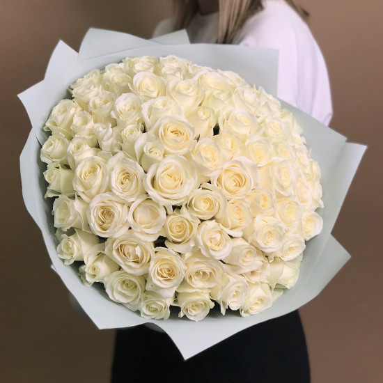 Розы Букет из 75 белых роз (40 см)