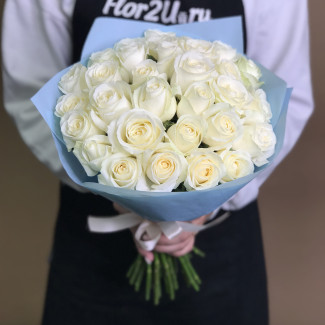 Букет из 31 белой розы (40 см)