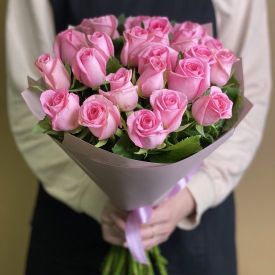 Розы Букет из 25 розовых роз (50 см)